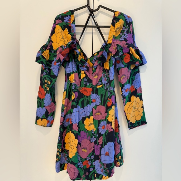 Farm Rio Black Bucolic Mini Dress - Picture 10 of 13